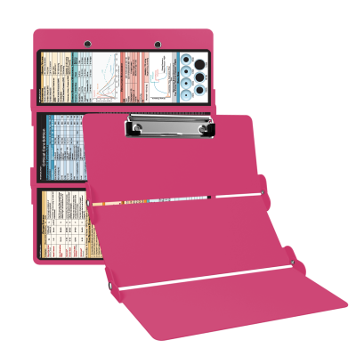 WhiteCoat Clipboard® Trifold - Pink Critical Care Edition